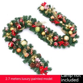 Christmas Colorful Ball Rattan Latte Art Christmas Tree Garland Doors And Windows Stair Layout Hanging Decorations (Option: T1807H)