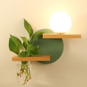 Nordic Bedroom Bedside Creative Balcony Living Room Aisle Japanese LED Wall Lamp (Option: Led Light Source-Green Right)